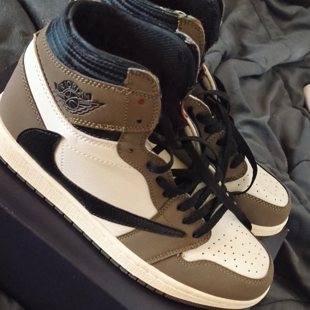 Jordan High-Top Sneakers - Black, White, and Brown